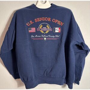 SDI US Senior Open T-Shirt 2XL XXL Blue Crewneck Sweatshirt Des Moines Iowa